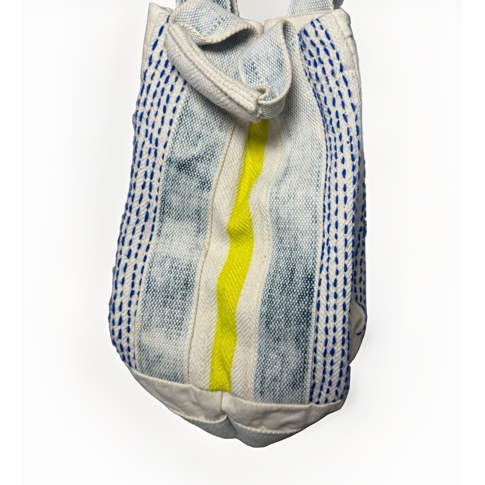Free People Farmers Market Tote Granola Cream Stripes Handles Strap Summer Boho - Picture 2 of 6